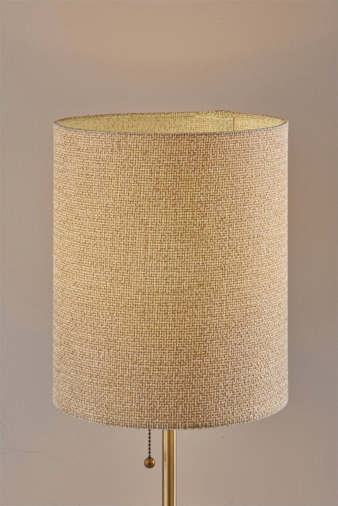 28" Black and Gold Marble and Metal Table Lamp With Beige Drum Shade HomeRoots