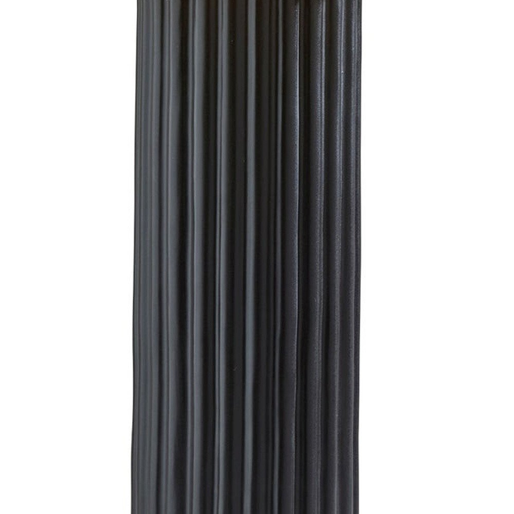 29" Black Ceramic Cylinder Table Lamp With Beige Drum Shade HomeRoots