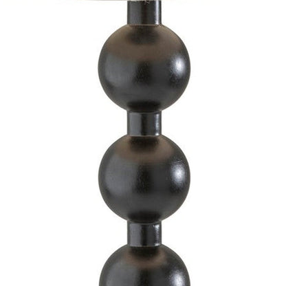 28" Black Solid Wood Candlestick Table Lamp With Off White Drum Shade HomeRoots