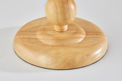 28" Brown Solid Wood Candlestick Table Lamp With Off White Drum Shade HomeRoots