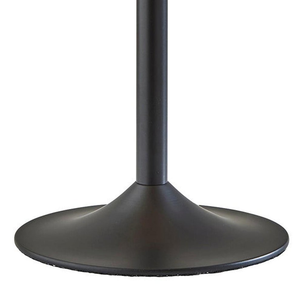 24" Antiqued Bronze Metal Candlestick Table Lamp With Off White Globe Shade — view 12