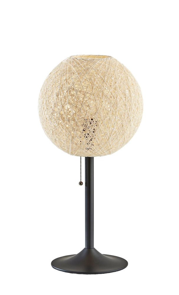 24" Antiqued Bronze Metal Candlestick Table Lamp With Off White Globe Shade — view 13