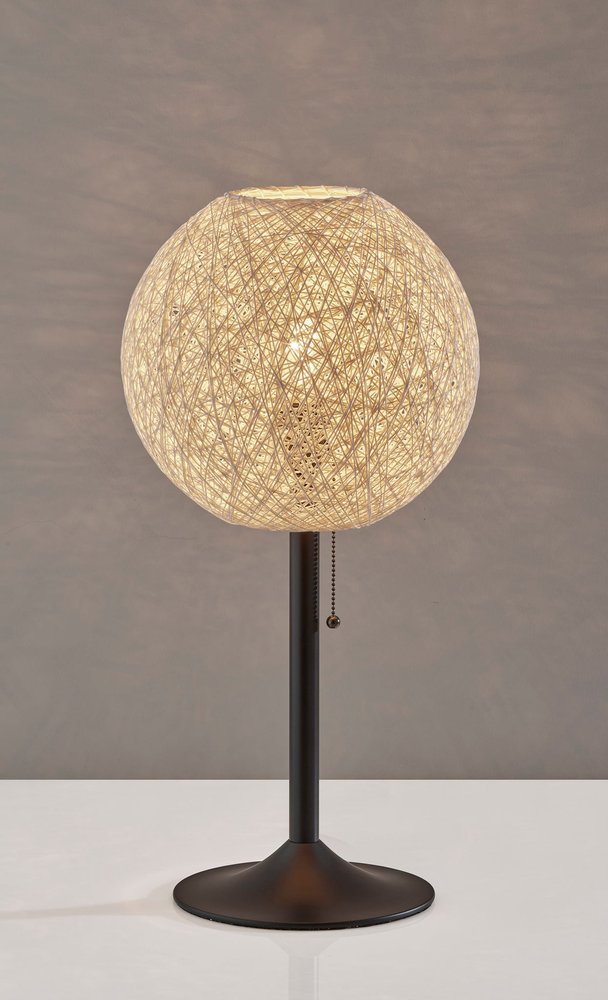 24" Antiqued Bronze Metal Candlestick Table Lamp With Off White Globe Shade HomeRoots