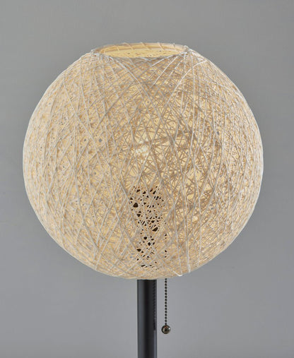 24" Antiqued Bronze Metal Candlestick Table Lamp With Off White Globe Shade HomeRoots