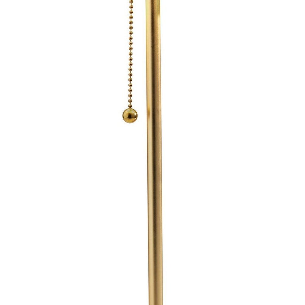 20" Black and Gold Metal Two Light Candlestick LED Table Lamp With Brass Cone Shade — view 10