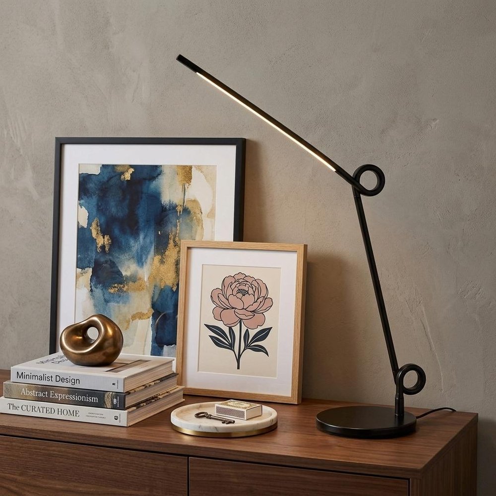 35" Black Metal Novelty Desk Lamp HomeRoots