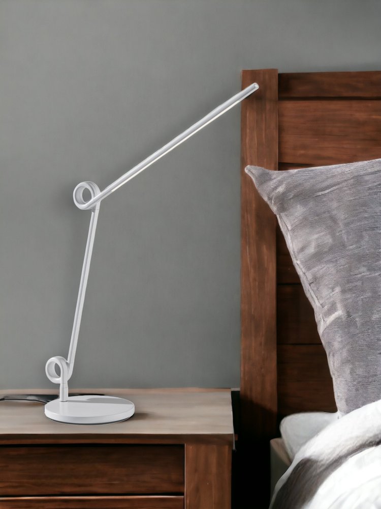 35" White Metal Novelty Desk Table Lamp HomeRoots