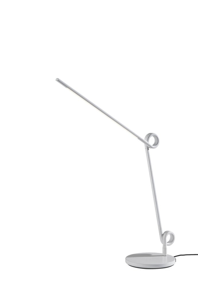 35" White Metal Novelty Desk Table Lamp HomeRoots