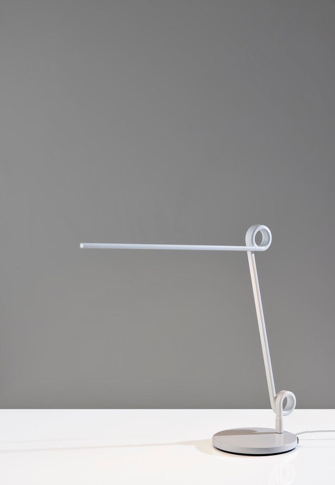 35" White Metal Novelty Desk Table Lamp HomeRoots