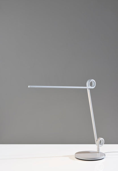 35" White Metal Novelty Desk Table Lamp HomeRoots