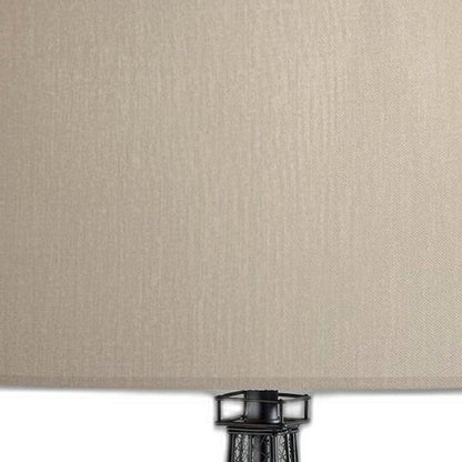 25" Black Acrylic Paris Desk Table Lamp With White Drum Shade HomeRoots