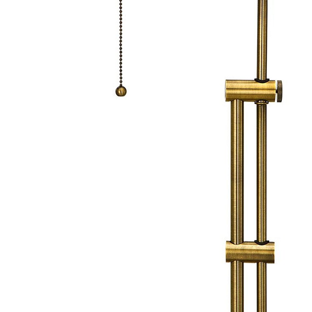 26" Bronze Metal Adjustable Table Lamp With Antiqued Brass Rectangular Shade — view 3