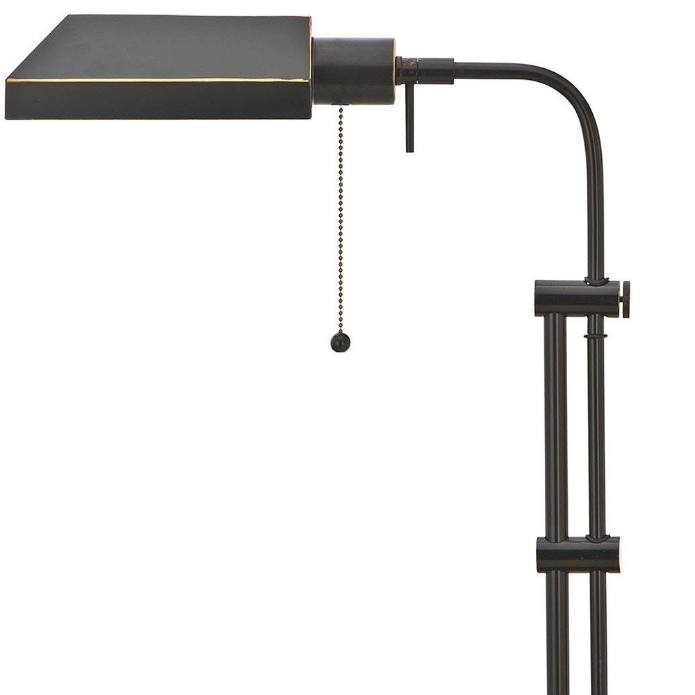 26" Bronze Metal Adjustable Table Lamp With Bronze Rectangular Shade — view 4