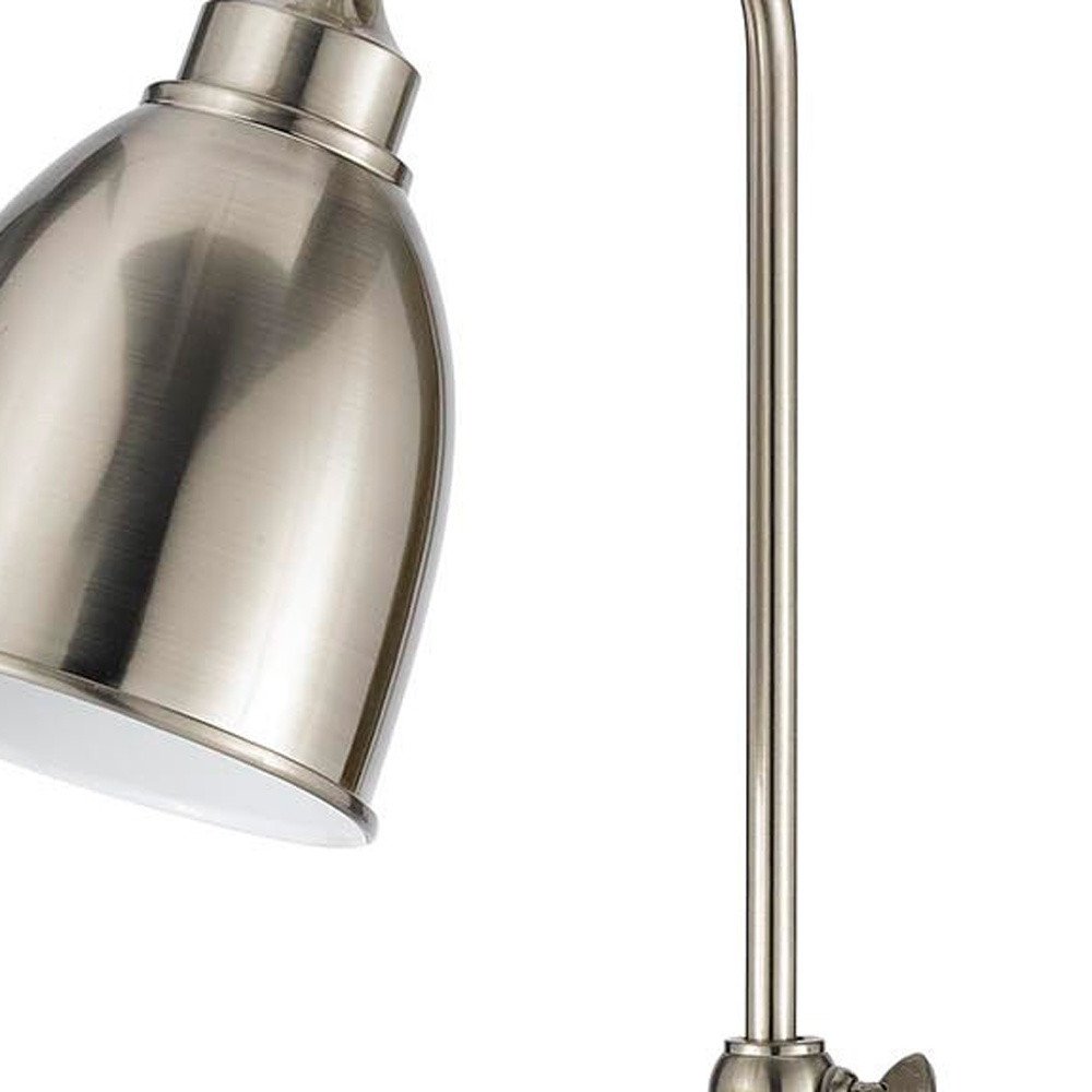 26" Nickel Metal Adjustable Table Lamp With Nickel Dome Shade — view 2