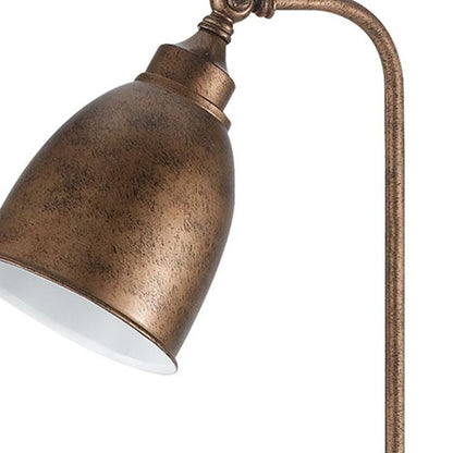 28" Rust Metal Adjustable Table Lamp With Rust Dome Shade