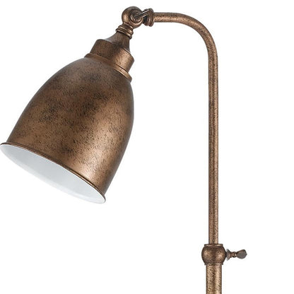 28" Rust Metal Adjustable Table Lamp With Rust Dome Shade