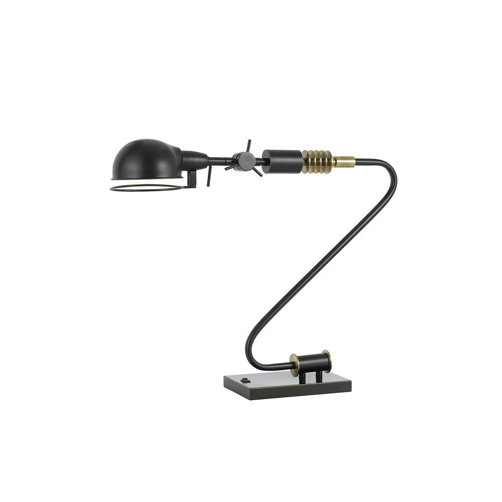 21" Bronze Metal Desk Table Lamp With Bronze Dome Shade — view 1