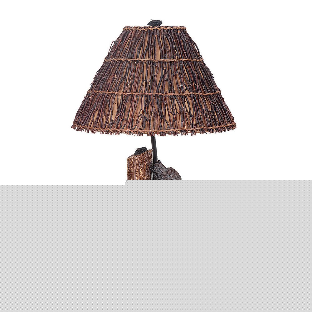 29" Gray Novelty Table Lamp With Brown Empire Shade HomeRoots