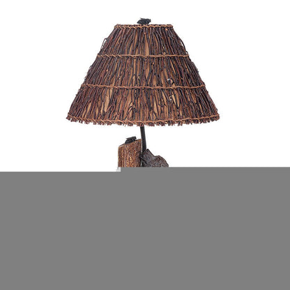 29" Gray Novelty Table Lamp With Brown Empire Shade HomeRoots
