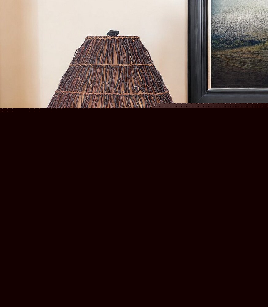 29" Gray Novelty Table Lamp With Brown Empire Shade HomeRoots