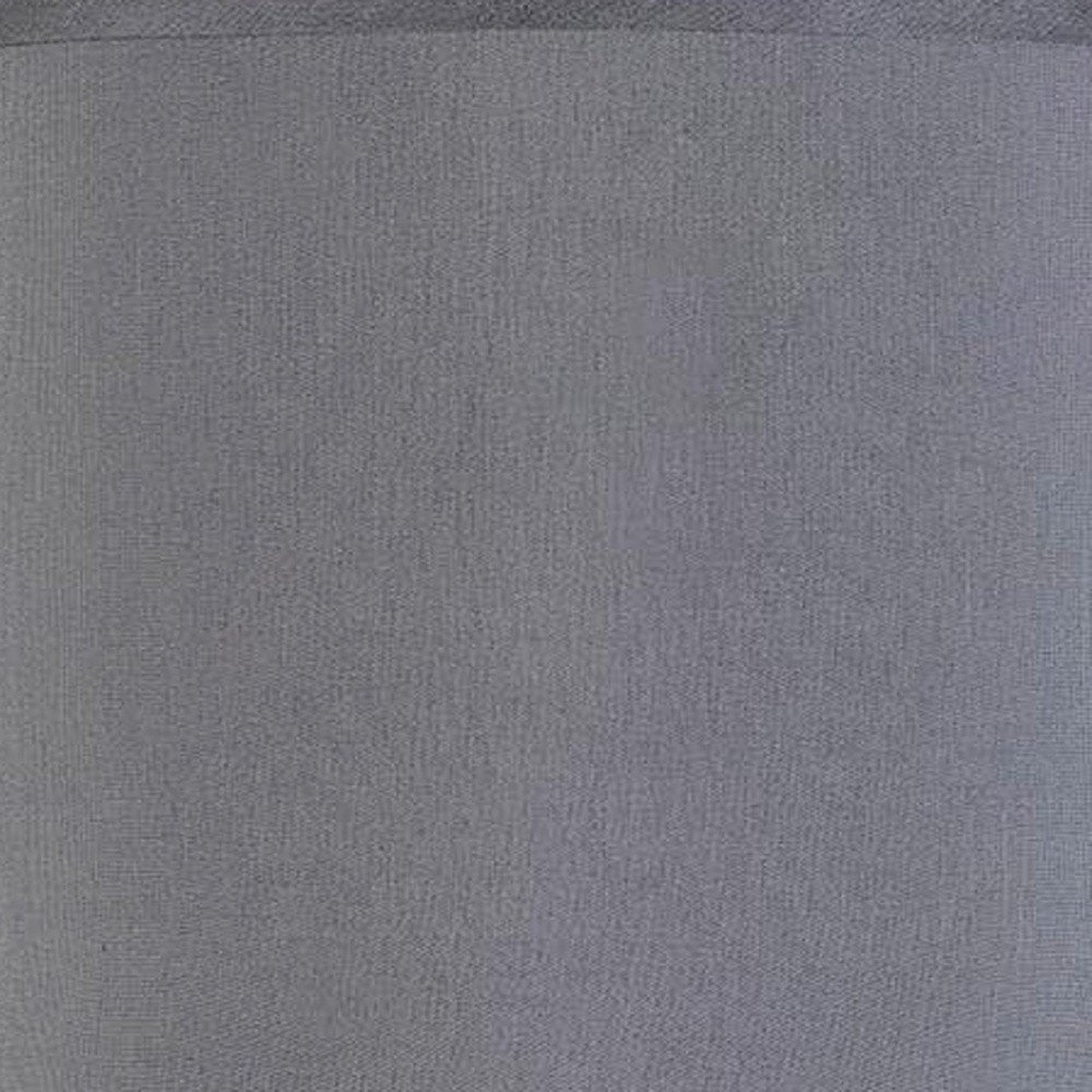 25" Nickel Metal Round Table Lamp With Gray Cone Shade HomeRoots