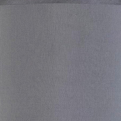 25" Nickel Metal Round Table Lamp With Gray Cone Shade HomeRoots