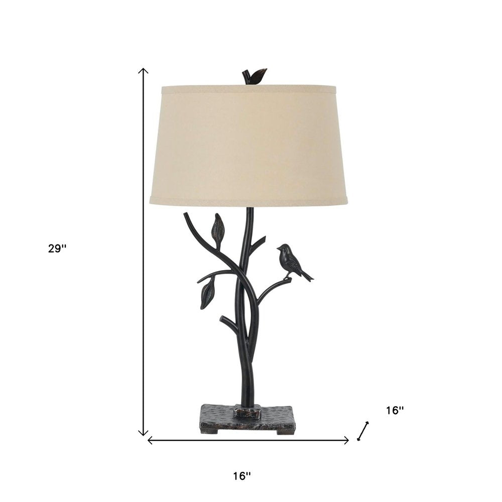 29" Black Birds On Branches Table Lamp With Empire Shade — view 2