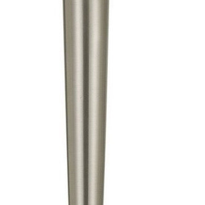 29" Nickel Metal Usb Table Lamp With Off White Empire Shade HomeRoots
