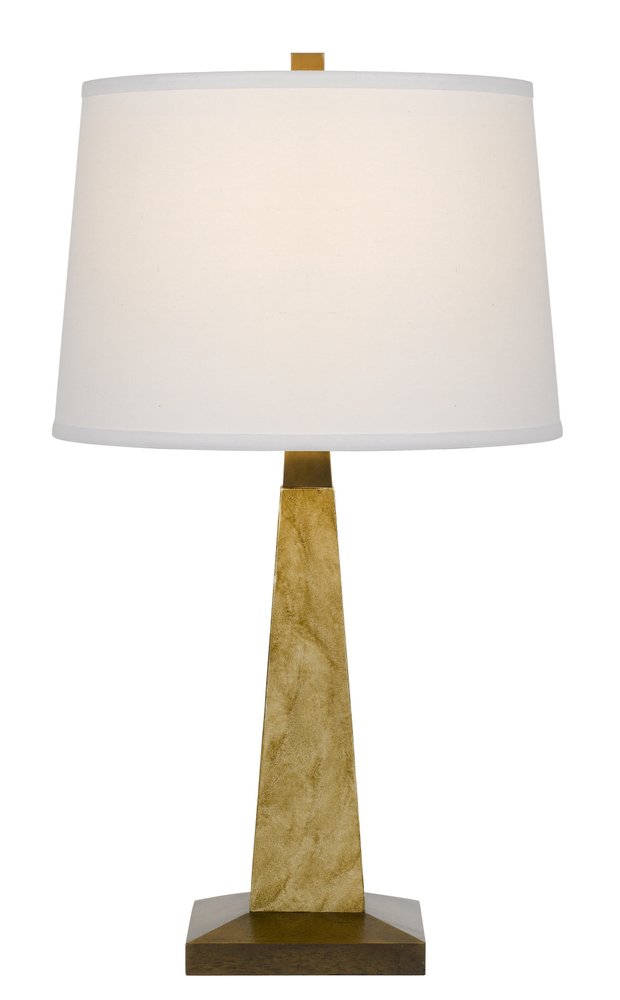 28" Brown Table Lamp With Off White Empire Shade HomeRoots