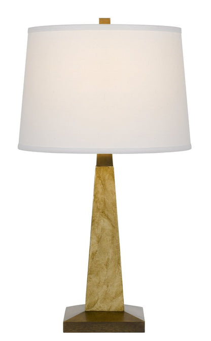 28" Brown Table Lamp With Off White Empire Shade HomeRoots