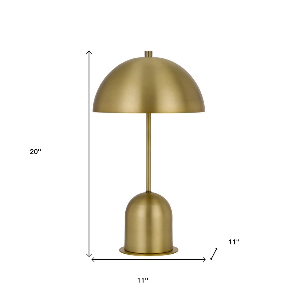 20" Antiqued Brass Metal Novelty Desk Lamp With Antiqued Brass Dome Shade — view 4