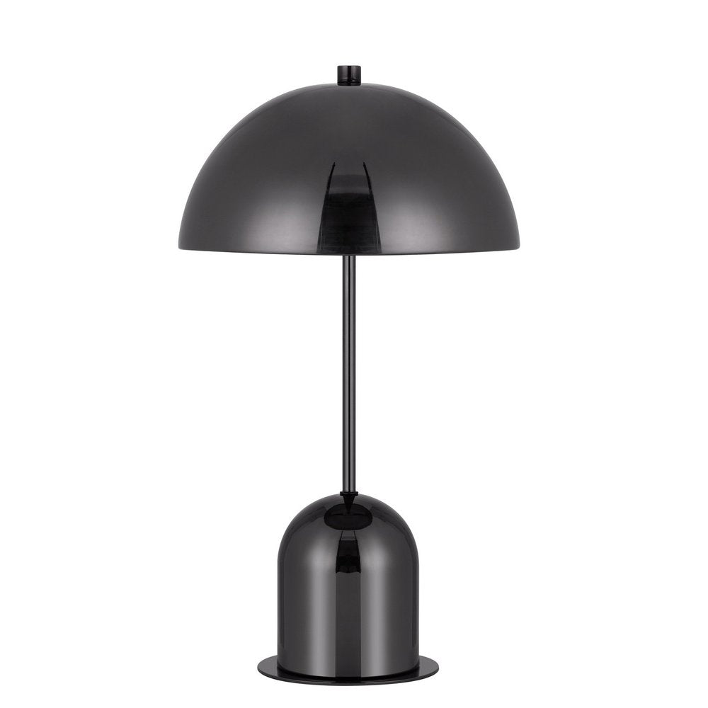 20" Gunmetal Dark Gray Desk Table Lamp With Half Dome Shade — view 1