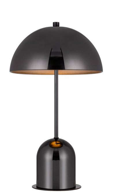 20" Gunmetal Dark Gray Desk Table Lamp With Half Dome Shade HomeRoots