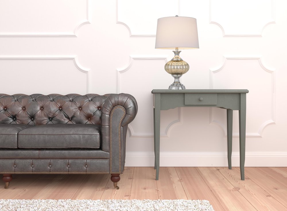 27" Silver Metallic Metal Table Lamp With White Empire Shade HomeRoots