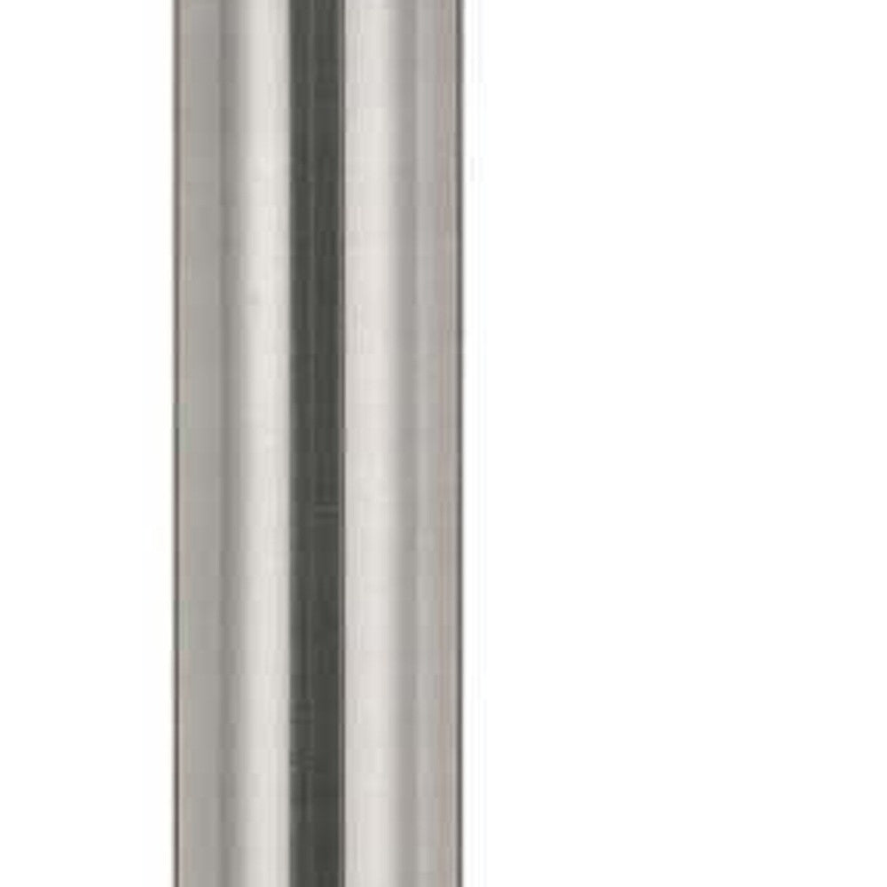 30" Nickel Metal Two Light Cylinder USB Table Lamp With White Drum Shade