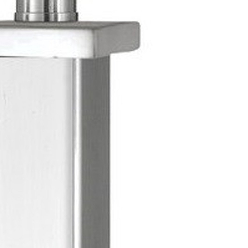 28" Nickel Metal USB Table Lamp With White Shade HomeRoots
