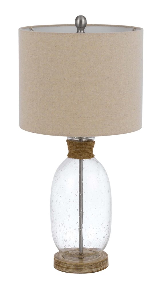 26" Brown Mason Jar Table Lamp With Brown Drum Shade HomeRoots