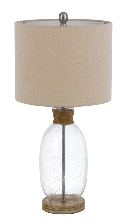 26" Brown Mason Jar Table Lamp With Brown Drum Shade HomeRoots