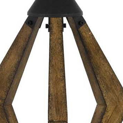 30" Black Metal Lantern Table Lamp With Gray Empire Shade HomeRoots