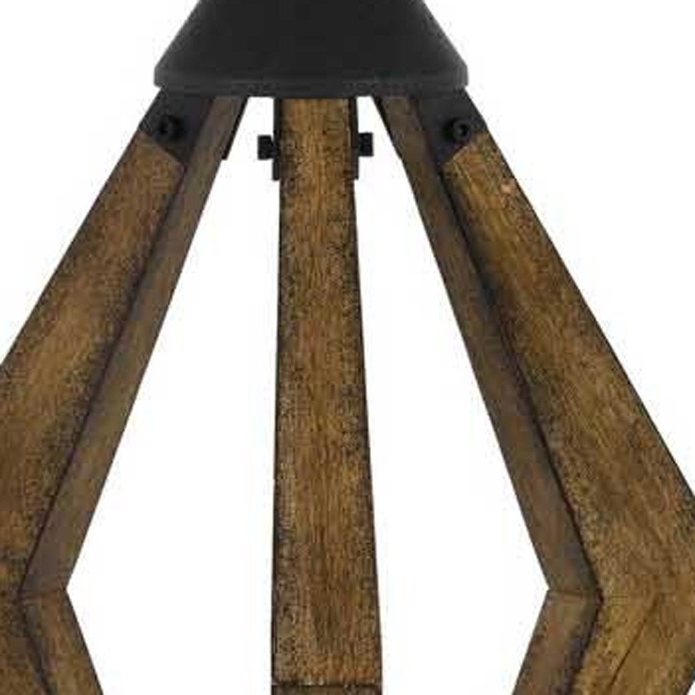 30" Black Metal Lantern Table Lamp With Gray Empire Shade — view 3