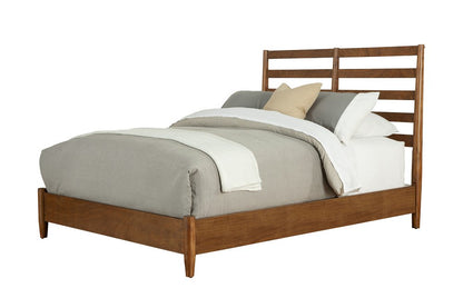 Brown Slat Back Solid Wood Queen Bed Frame HomeRoots