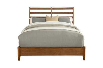 Brown Slat Back Solid Wood Queen Bed Frame HomeRoots