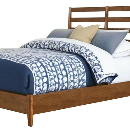 Brown Slat Back Solid Wood California King Bed Frame HomeRoots