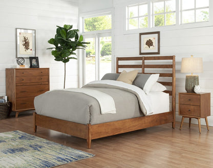Brown Slat Back Solid Wood King Bed Frame HomeRoots