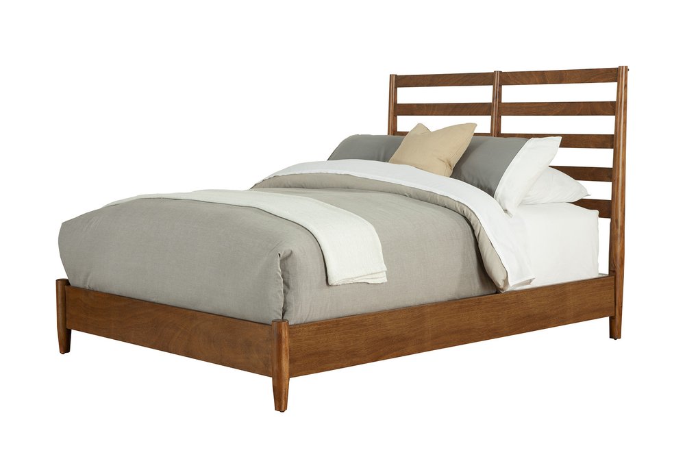 Brown Slat Back Solid Wood King Bed Frame HomeRoots