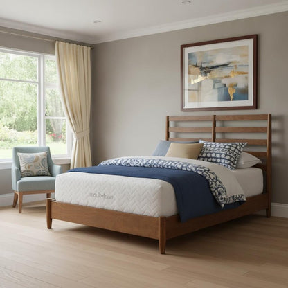 Brown Slat Back Solid Wood King Bed Frame HomeRoots