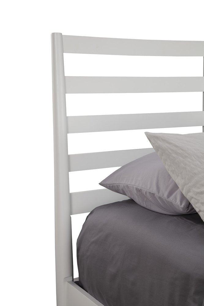 White Slat Back Solid Wood Queen Bed Frame HomeRoots