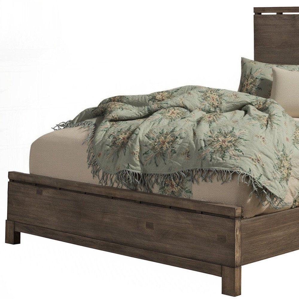 Gray Distressed Solid Wood Queen Bed Frame HomeRoots