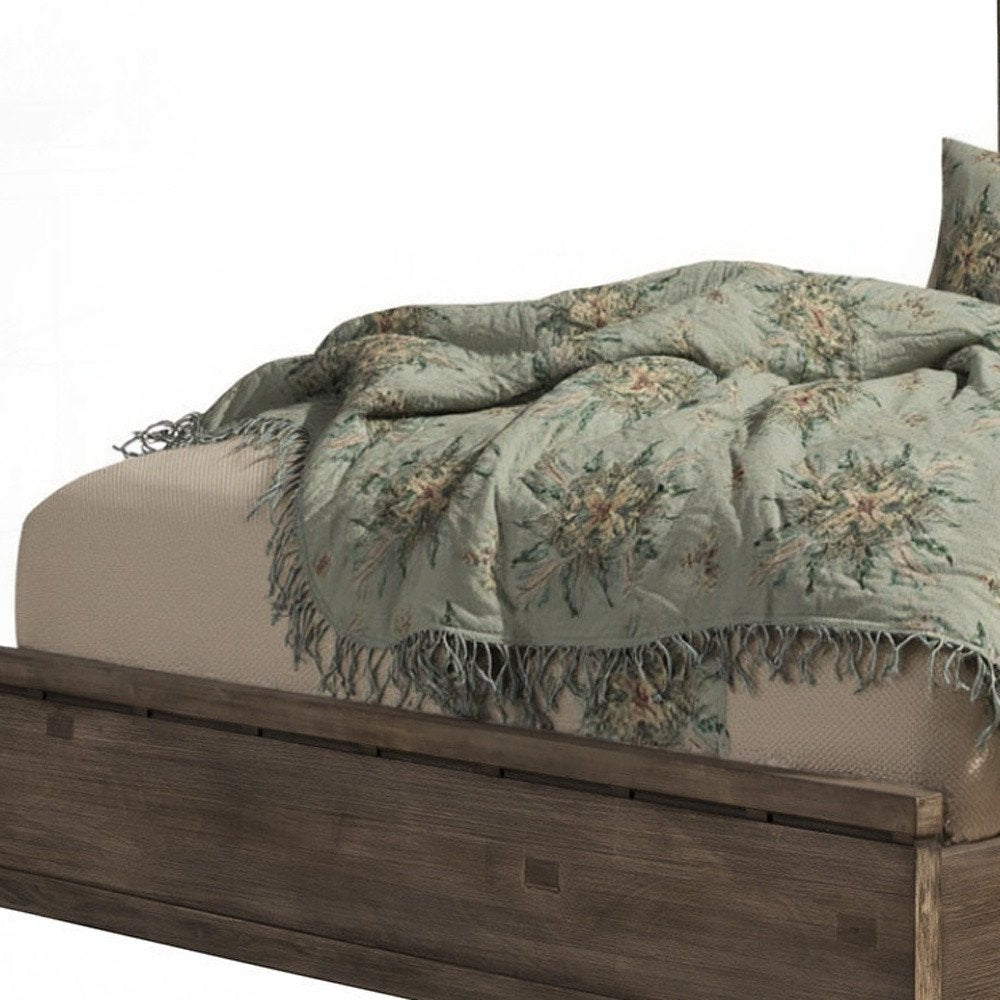 Gray Distressed Solid Wood Queen Bed Frame HomeRoots