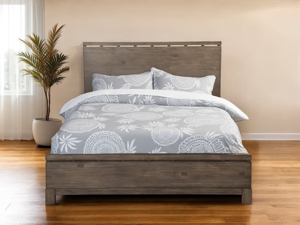 Gray Distressed Wood King Bed Frame HomeRoots